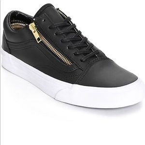 Vans old skool zip leather size 8